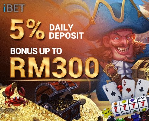 iBET 5% DAILY DEPOSIT BONUS Up to RM300