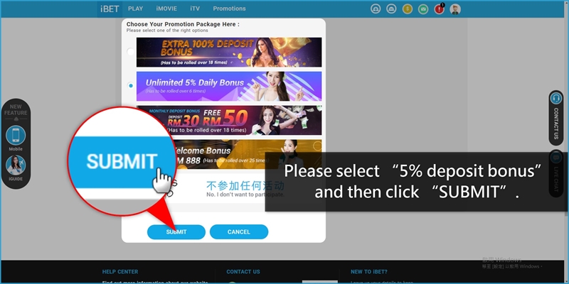 i8 (iBET) Guides You How To Getting 5% Daily Deposit Bonus iBET Guides You How To Getting 5% Daily Deposit Bonus