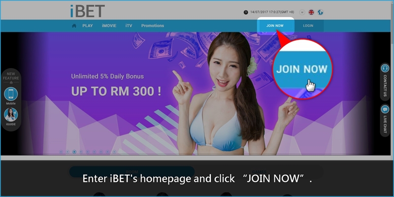i8 (iBET) Online Casino Guides You To Get 100% Welcome Bonus Enter iBET’s homepage and click “JOIN NOW