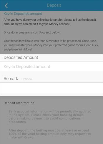 Enter your transfer amount. Add remarks