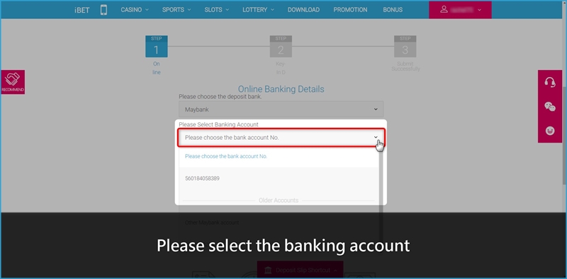 How to Make Bank Deposit to Play Casino Games-6Select account How to Make Bank Deposit to Play Casino Games-6Select account