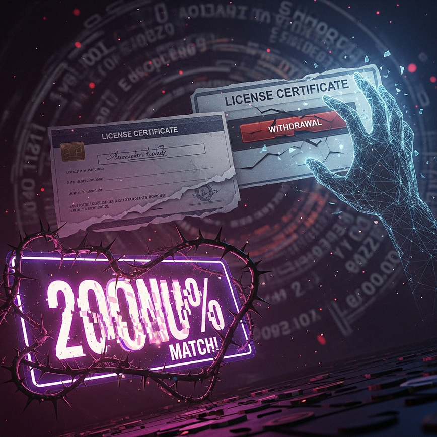 Menonjolkan tanda-tanda amaran biasa dan risiko kewangan yang berkaitan dengan operasi kasino dalam talian tidak berlesen, seperti tawaran bonus yang tidak realistik, terma yang kabur, dan pengeluaran wang yang tidak boleh dipercayai.