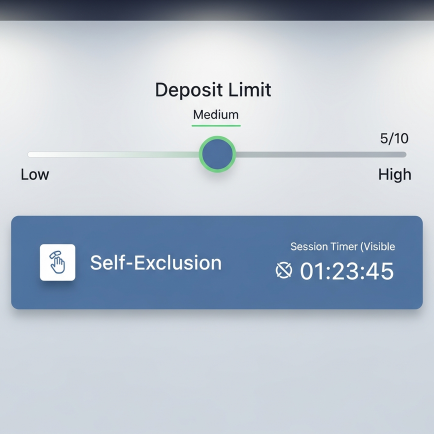Visualizes key responsible gaming measures and the importance of transparent terms and conditions, emphasizing player protection and clarity in online casino operations.
