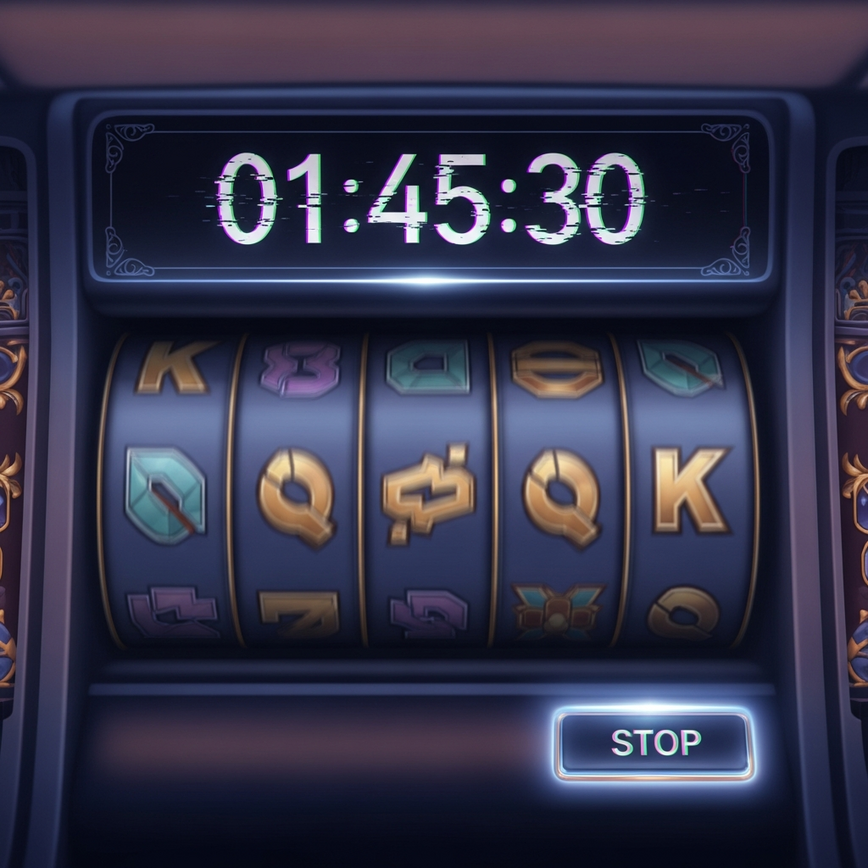 Illustrates the concept of cognitive fatigue and time distortion during extended slot play, as discussed in the 'Understanding Slot Session Psychology' section.