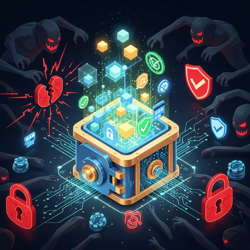 Visualizes online casino accounts as high-value targets for cybercriminals and how 2FA acts as a protective barrier.