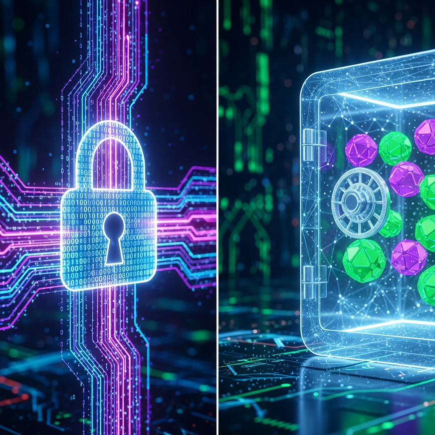 Visualizes the advanced security infrastructure of a licensed online casino, focusing on 256-bit SSL encryption and segregated client funds.