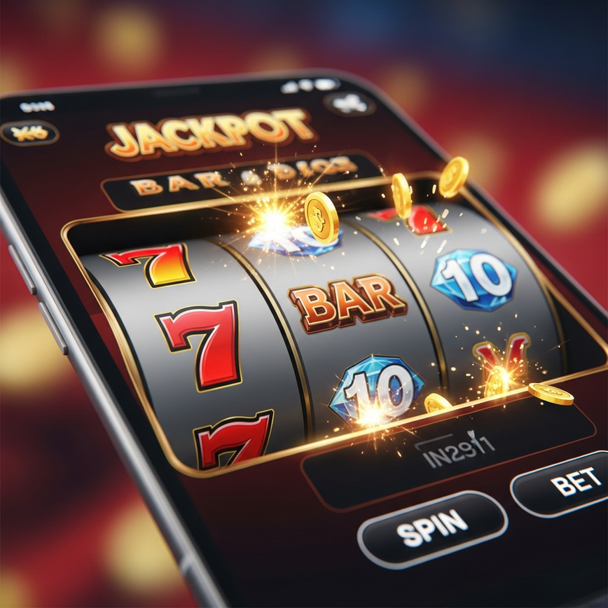 Illustrates fast loading and smooth game performance on a mobile casino app, specifically for slot games, as discussed in the 'Performance Comparison' section.