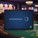 Sleek online casino interface showing a 'Pending Withdrawal' status with security icons and blurred luxury casino background, representing a secure transaction review.