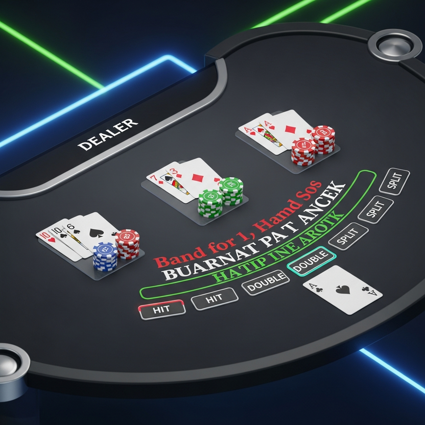 Illustrates the core concept of playing multiple blackjack hands simultaneously, highlighting individual hand decisions and the game interface.