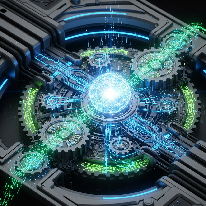 Illustrates the concept of Random Number Generator (RNG) technology as the core mechanism behind slot machine unpredictability.