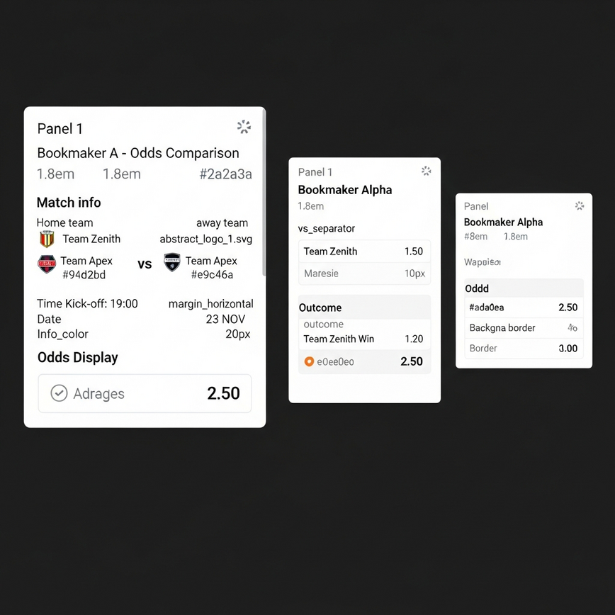 Depicts the essential process of comparing odds across multiple generic bookmakers to identify and capitalize on value betting opportunities.