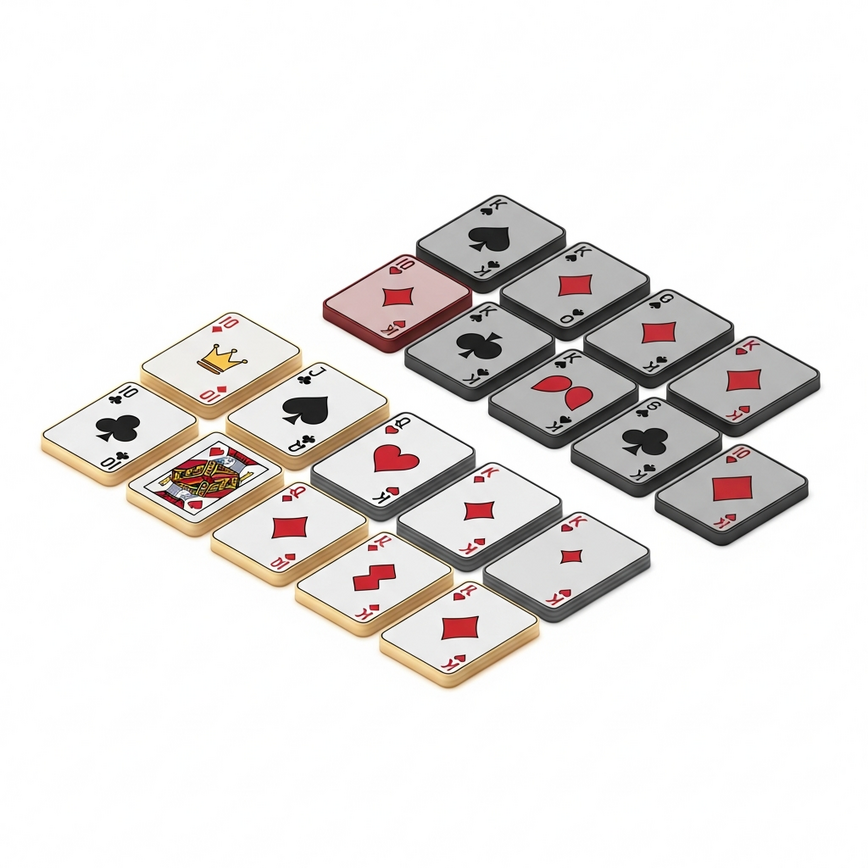 To visually represent the mathematical probability behind the insurance bet, specifically illustrating the ratio of 10-value cards to other cards in a deck, reinforcing the article's focus on odds.