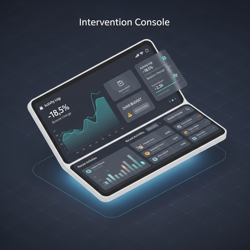 Illustrates the 'Clear Warning Signs' section, specifically financial and emotional red flags, using a visual metaphor for stopping or reassessing.