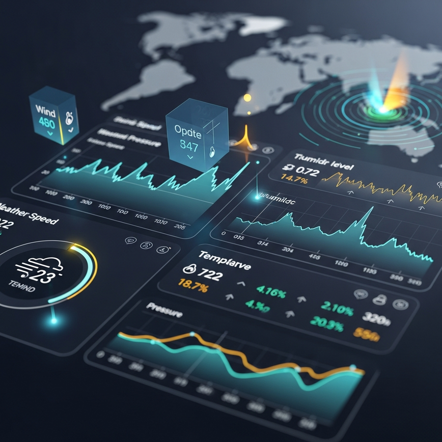 Visualizes the technological integration of detailed weather data into a betting analysis platform, emphasizing advanced metrics and strategic decision-making, as detailed in the 'Technology and Weather Analysis' section.