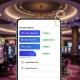 Sleek online casino payment interface showing zero-fee deposit options like FPX and Bank Transfer, with a secure padlock icon, set against a blurred luxurious casino lobby background, emphasizing transparency and security for Malaysian players.
