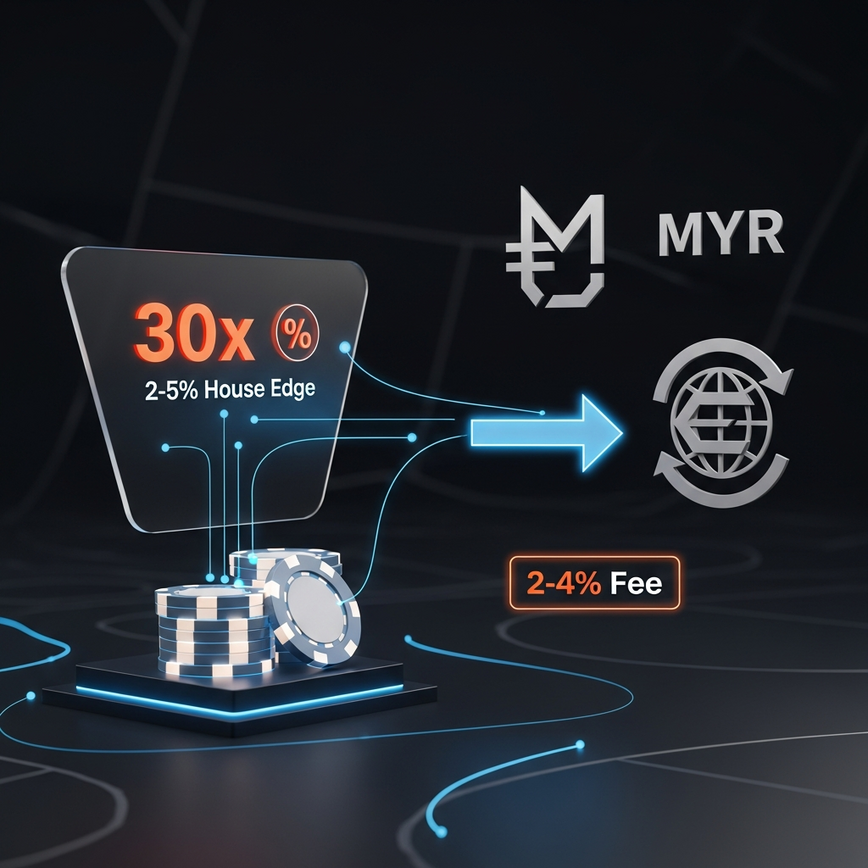 以信息图表的形式直观展示了‘隐藏成本’的概念,如投注要求和货币转换费,帮助玩家更好地理解预算管理。