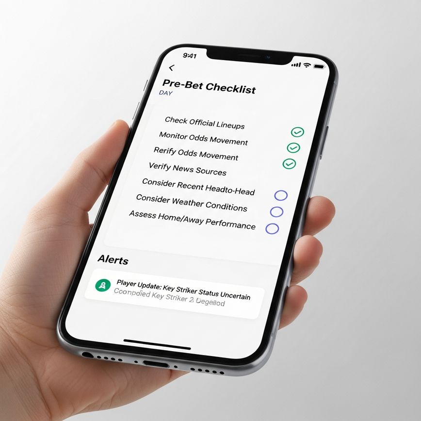 图示了“赛前伤情核对清单”和“高级伤情投注策略”部分中概述的投注者策略方法和核对清单，强调信息收集和风险管理。