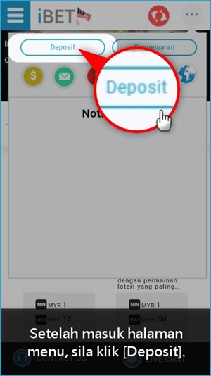 iBET Panduan Permulaan – Bagaimana Buat Deposit Melalui Telefon Bimbit