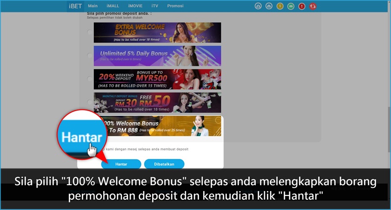 iBET Panduan Promosi – Bagaimana Mendapat 100% Bonus Sambutan