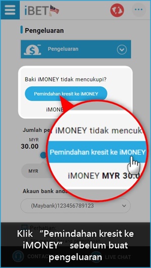 iBET Panduan Permulaan – Bagaimana Buat Pengeluaran Melalui Telefon Bimbit