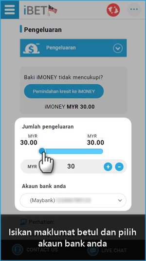iBET Panduan Permulaan – Bagaimana Buat Pengeluaran Melalui Telefon Bimbit