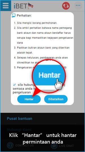 iBET Panduan Permulaan – Bagaimana Buat Pengeluaran Melalui Telefon Bimbit