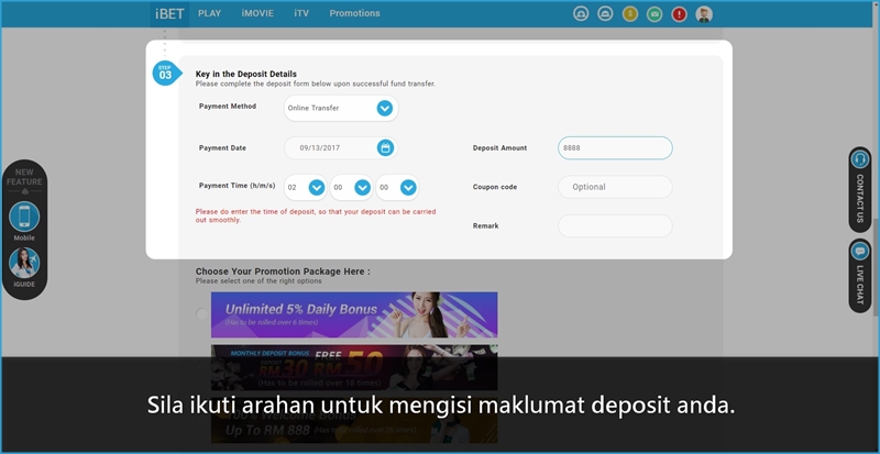 iBET Panduan Promosi – 20% Bonus Deposit Weekend