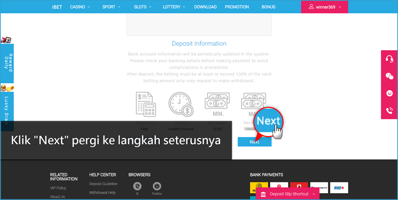 iBET Beginner’s Guide – How to make bank depositM7