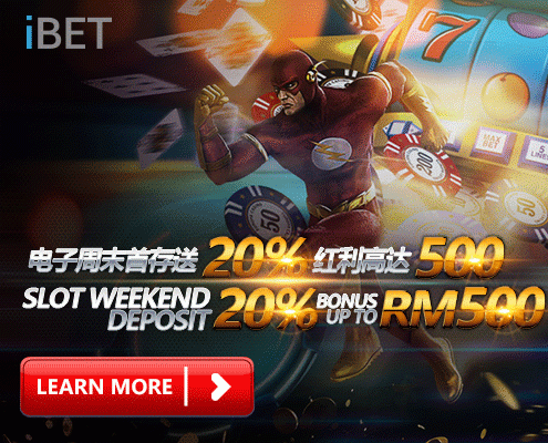 iBET Online Casino - Slot Weenkend Deposit Bonus 20%