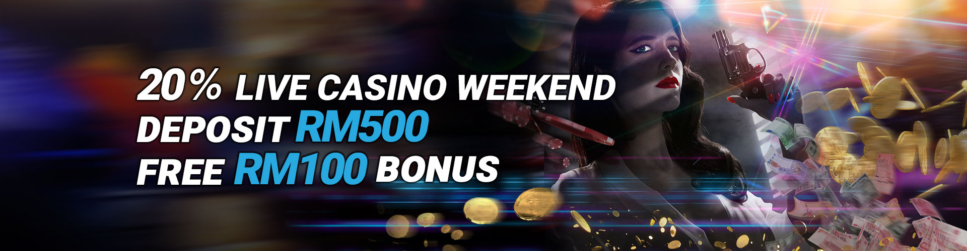 iBET Promotion - 20% Live Casino Weekend Deposit RM500 free RM100 Bonus