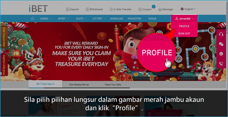 Panduan Permulaan iBET - Cara Buka Profil Peribadi