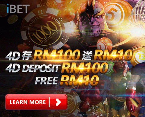 iBET Promotion - 4D Weekly Deposit Bonus RM100 Free RM10